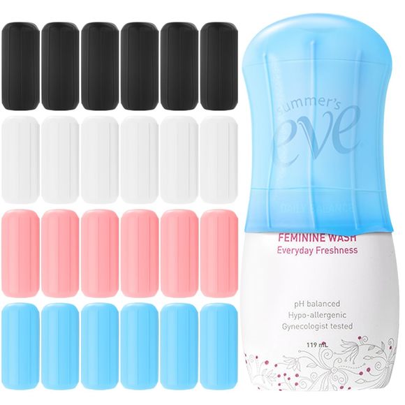 24 Pack Elastic Sleeves For Leak Proofing Travel,silicone Leak Proof Sleeves🌸 - Picture 1 of 6